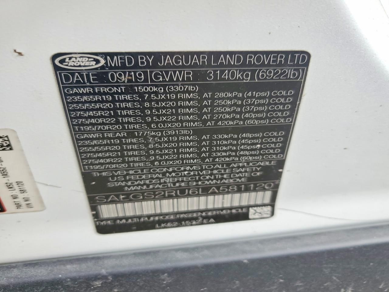 2020 Land Rover Range Rover hse