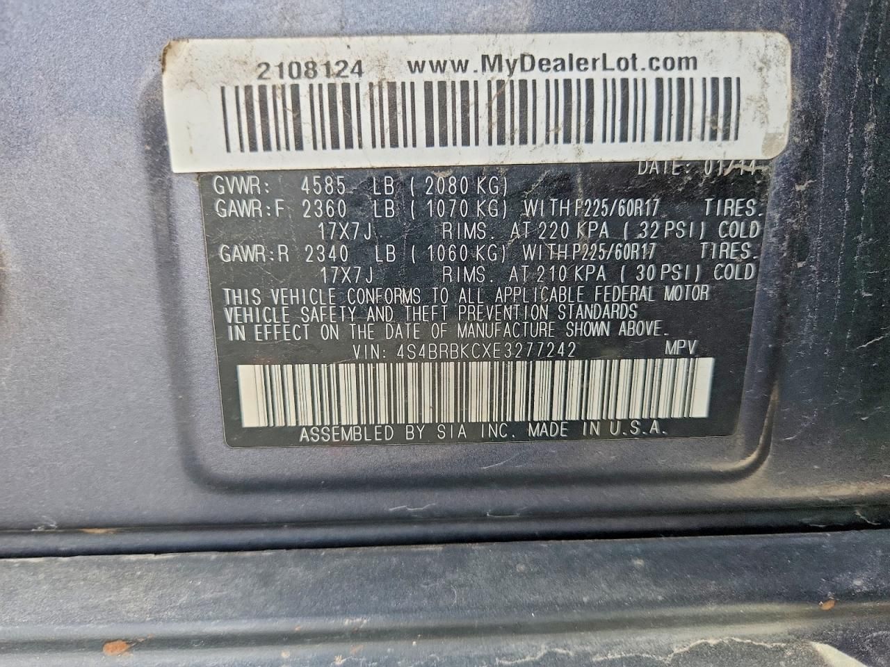 2014 Subaru Outback 2.5i Limited