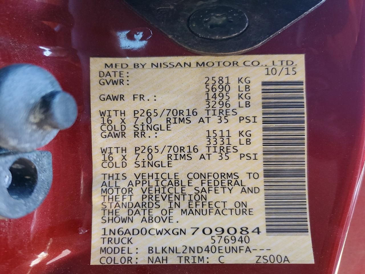 2016 Nissan Frontier sv