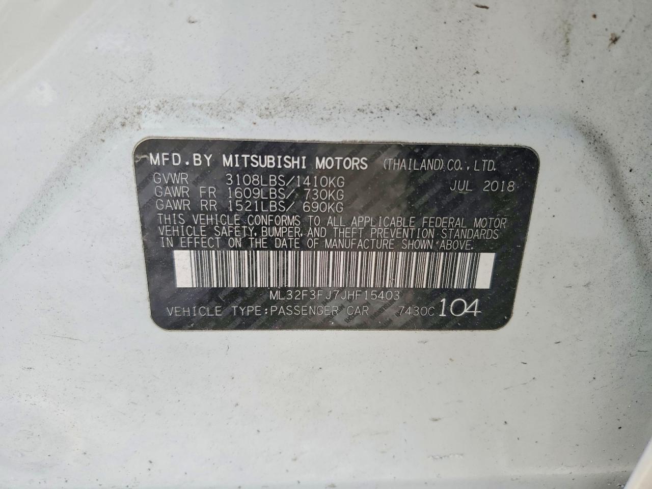 2018 Mitsubishi Mirage