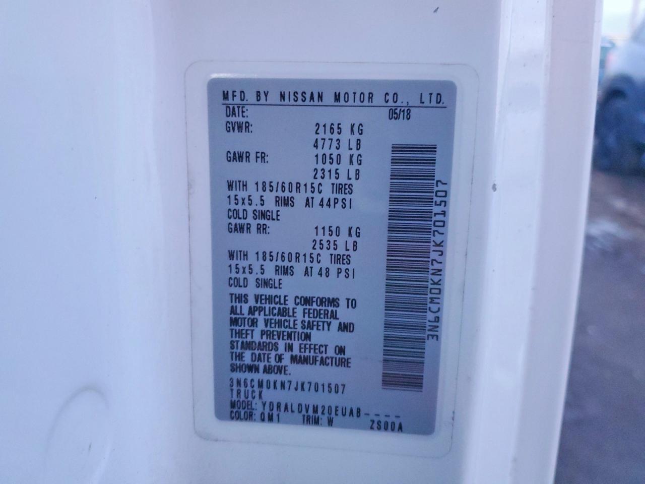 2018 Nissan NV200 2.5S