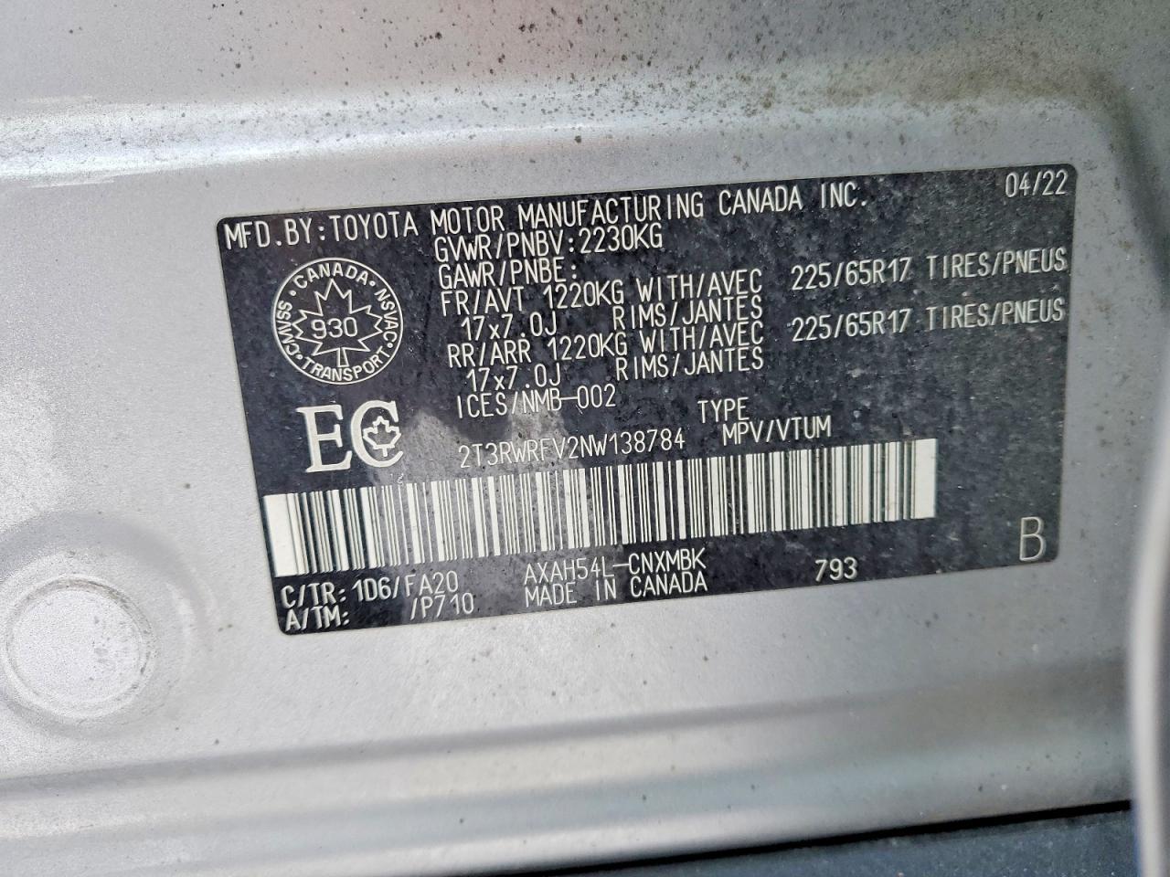 2022 Toyota Rav4 xle