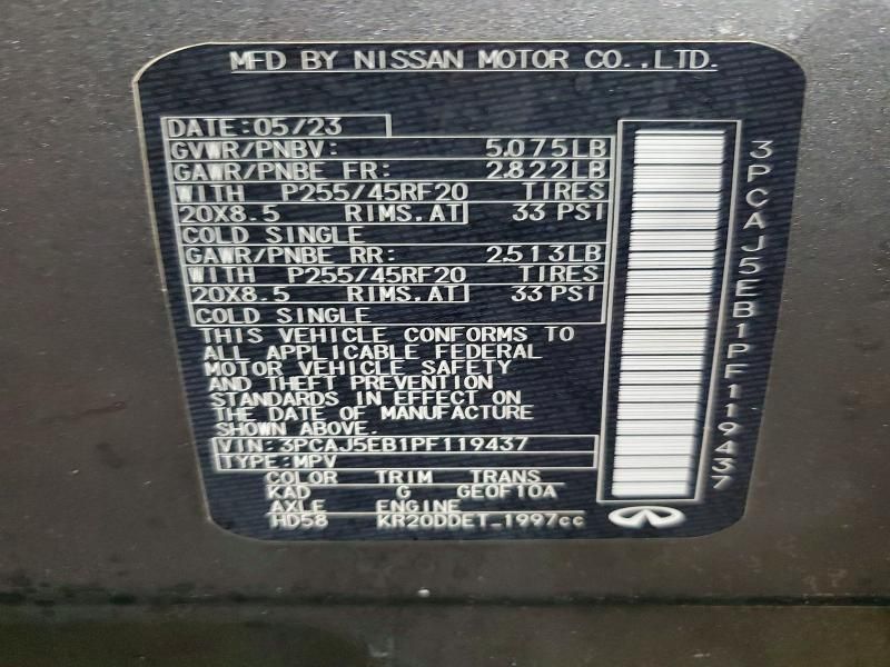 2023 Infiniti Qx50 Sensory