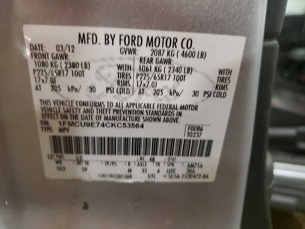 2012 Ford Escape Limited