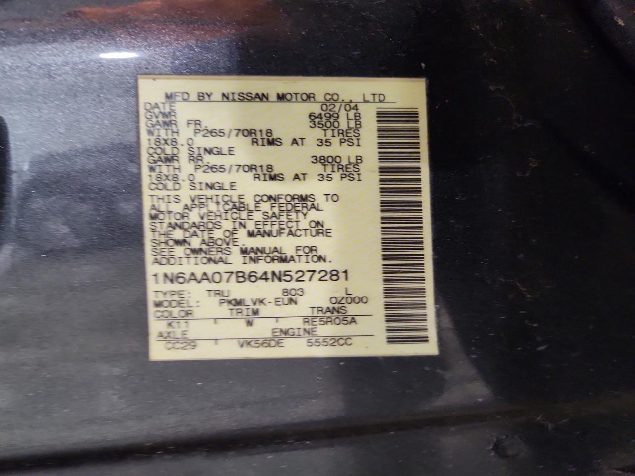 2004 Nissan Titan XE