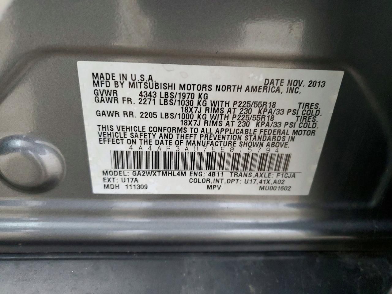 2014 Mitsubishi Outlander Sport es