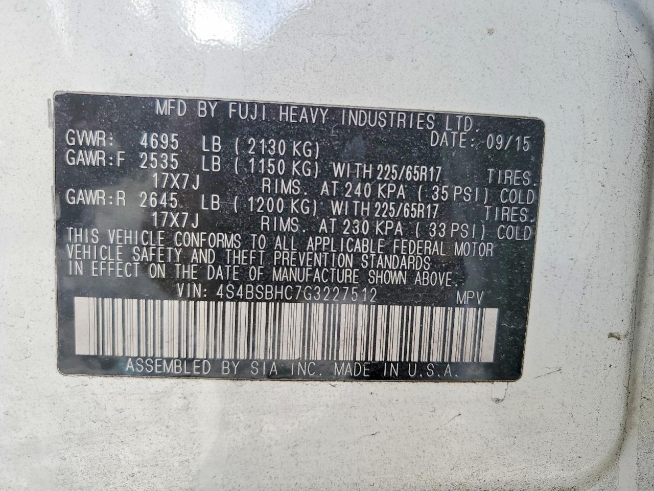 2016 Subaru Outback 2.5i Premium