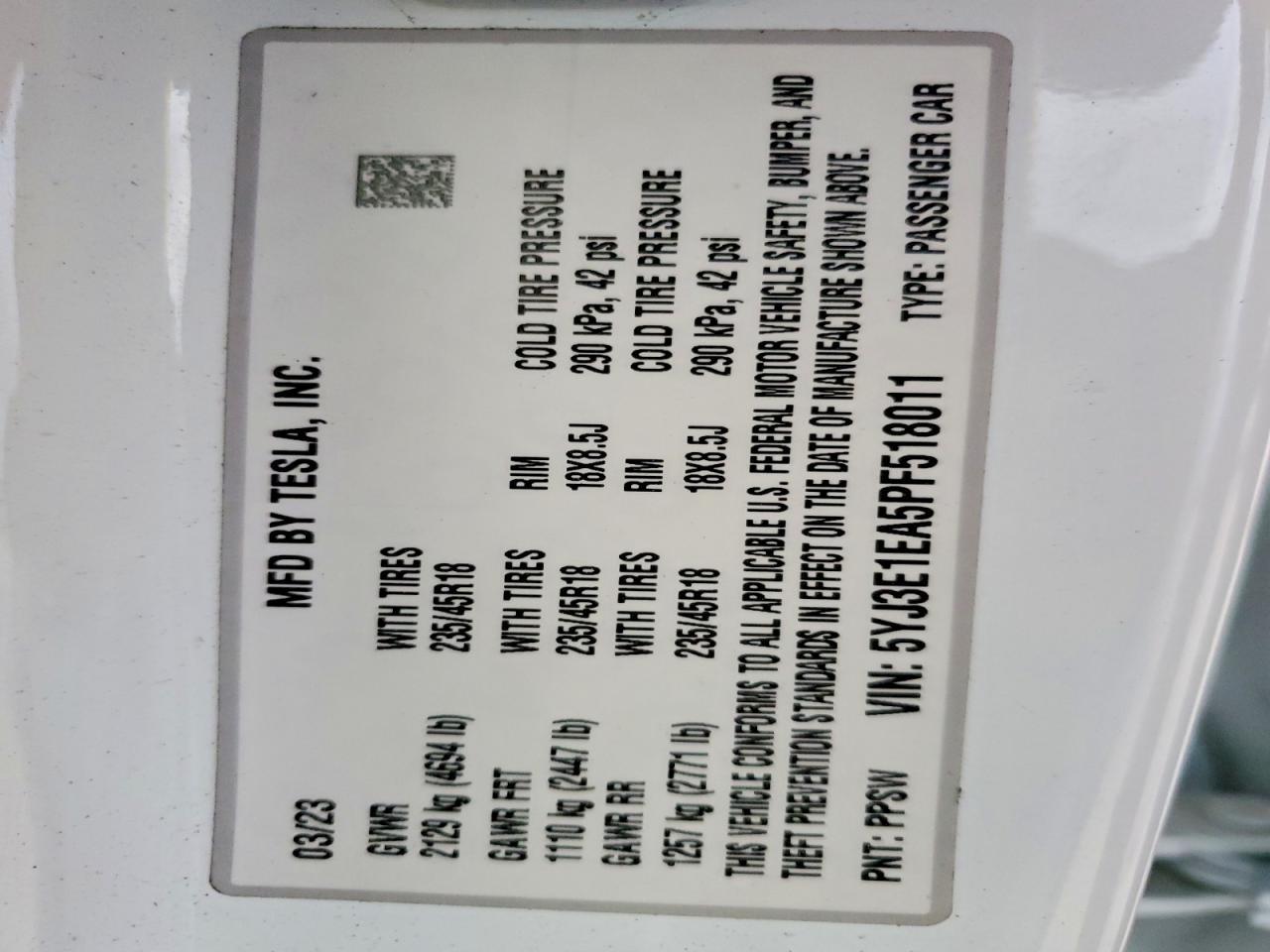2023 Tesla Model 3