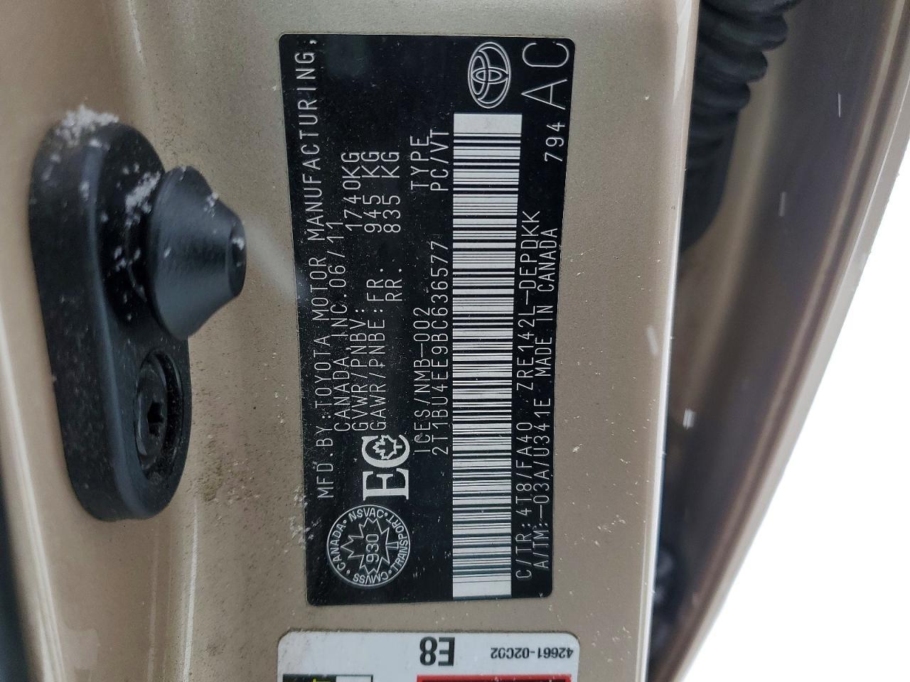 2011 Toyota Corolla Base