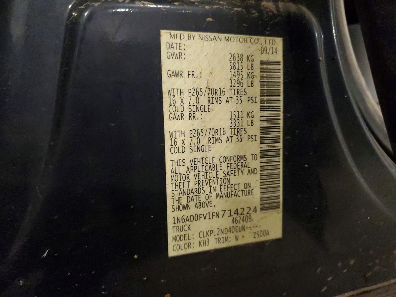 2015 Nissan Frontier sv