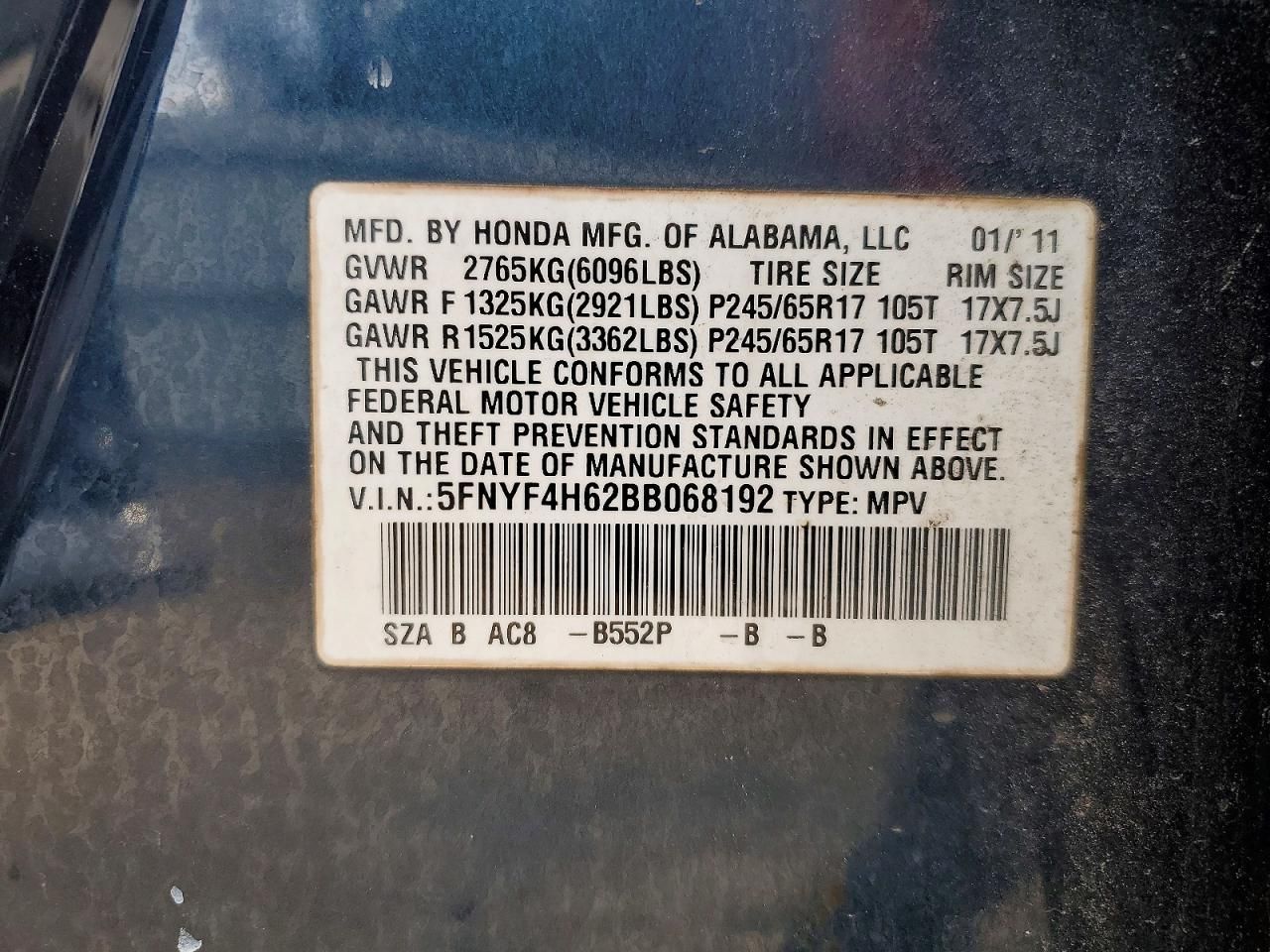 2011 Honda Pilot exl