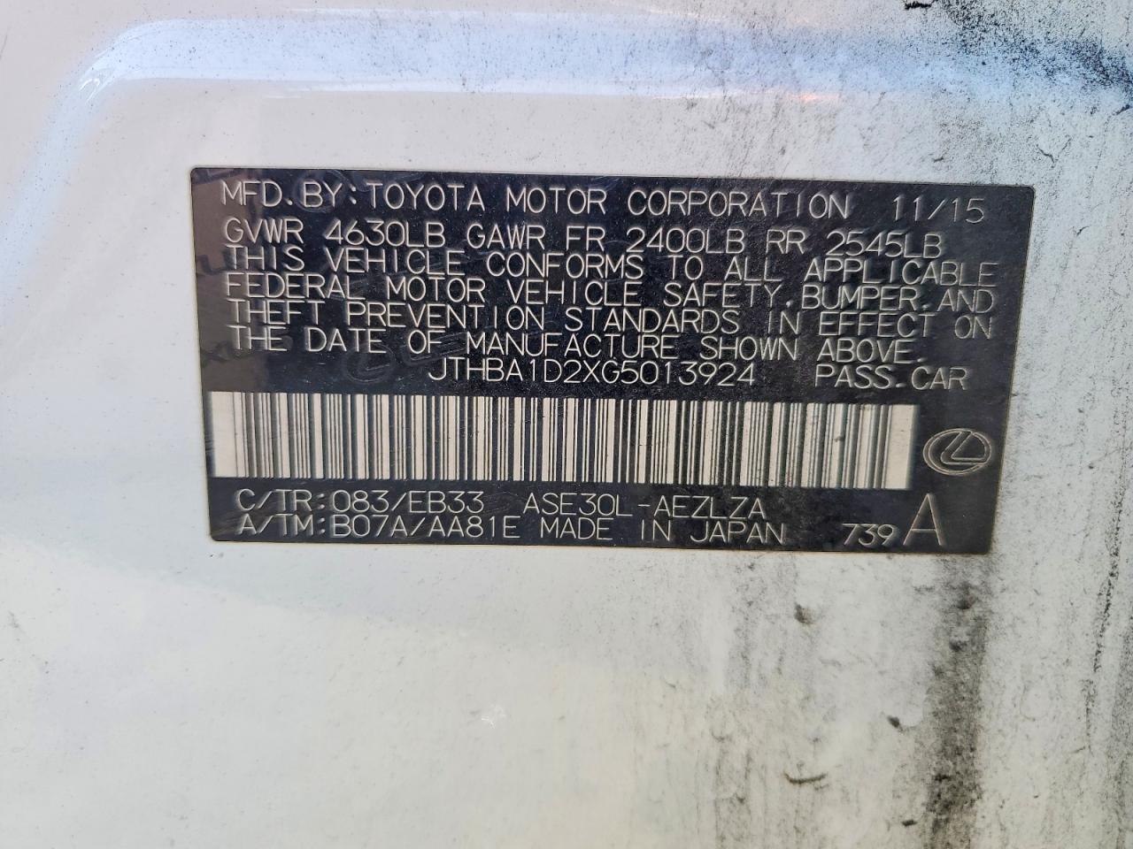 2016 Lexus Is 200t