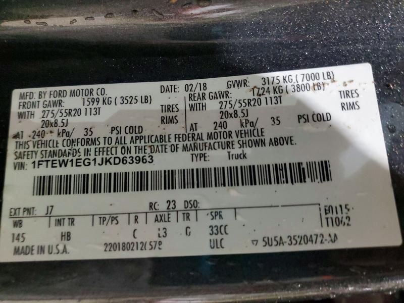 2018 Ford F150 Supercrew