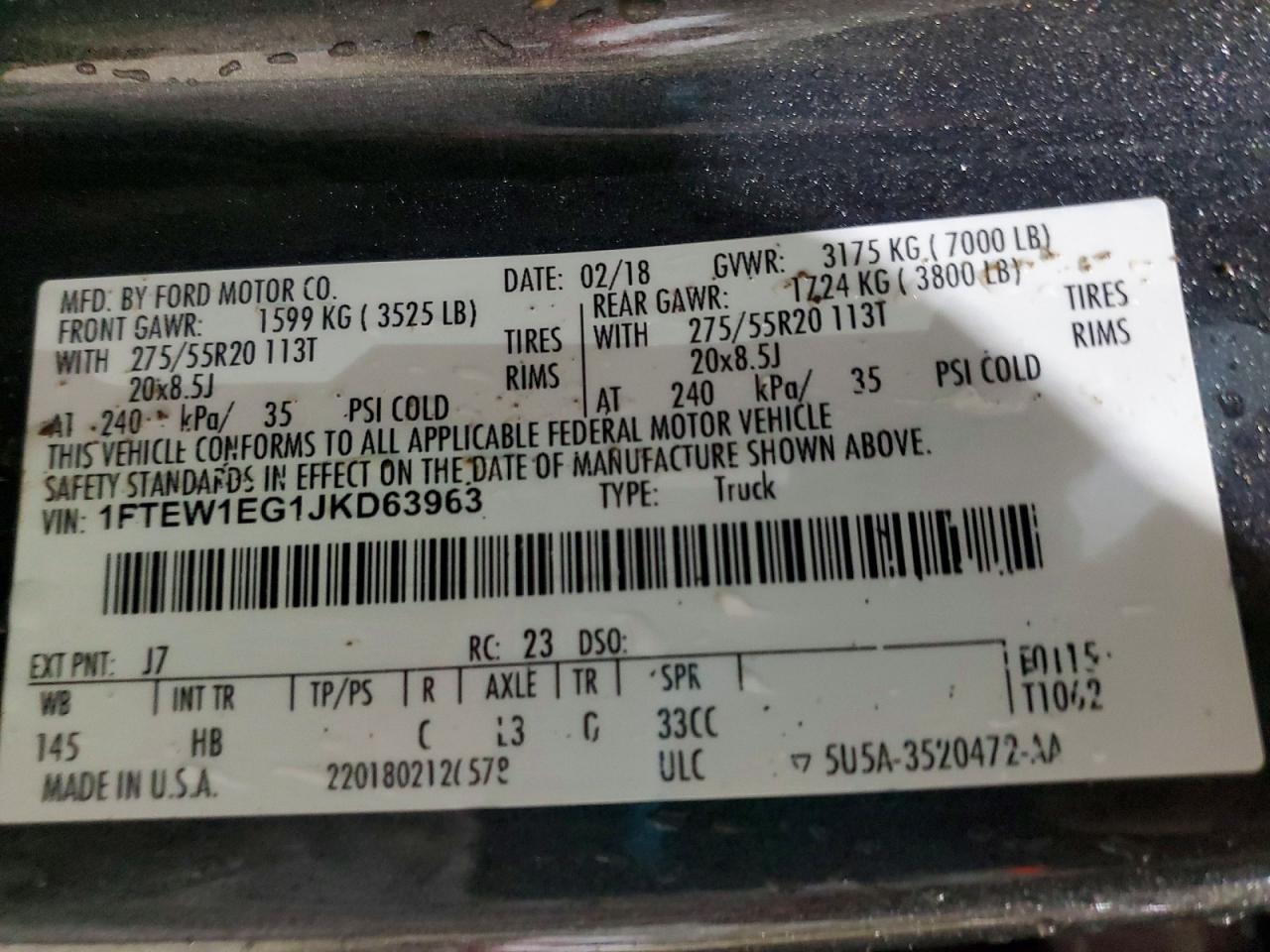 2018 Ford F150 Supercrew