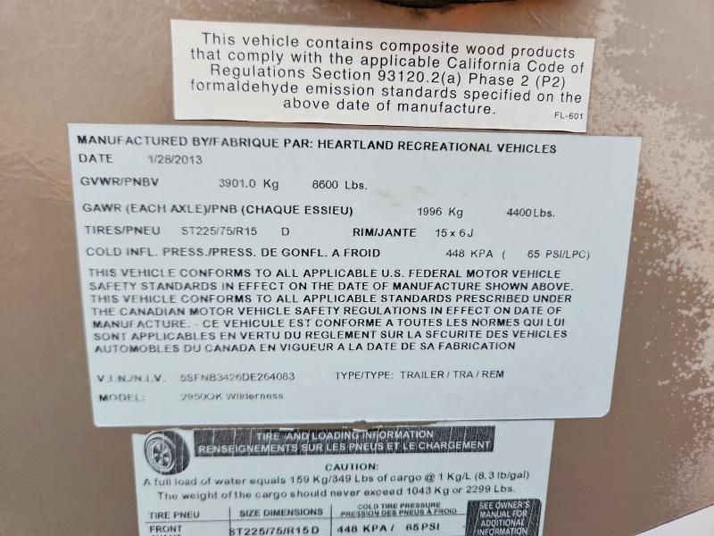 2013 Wilderness Travel Trailer