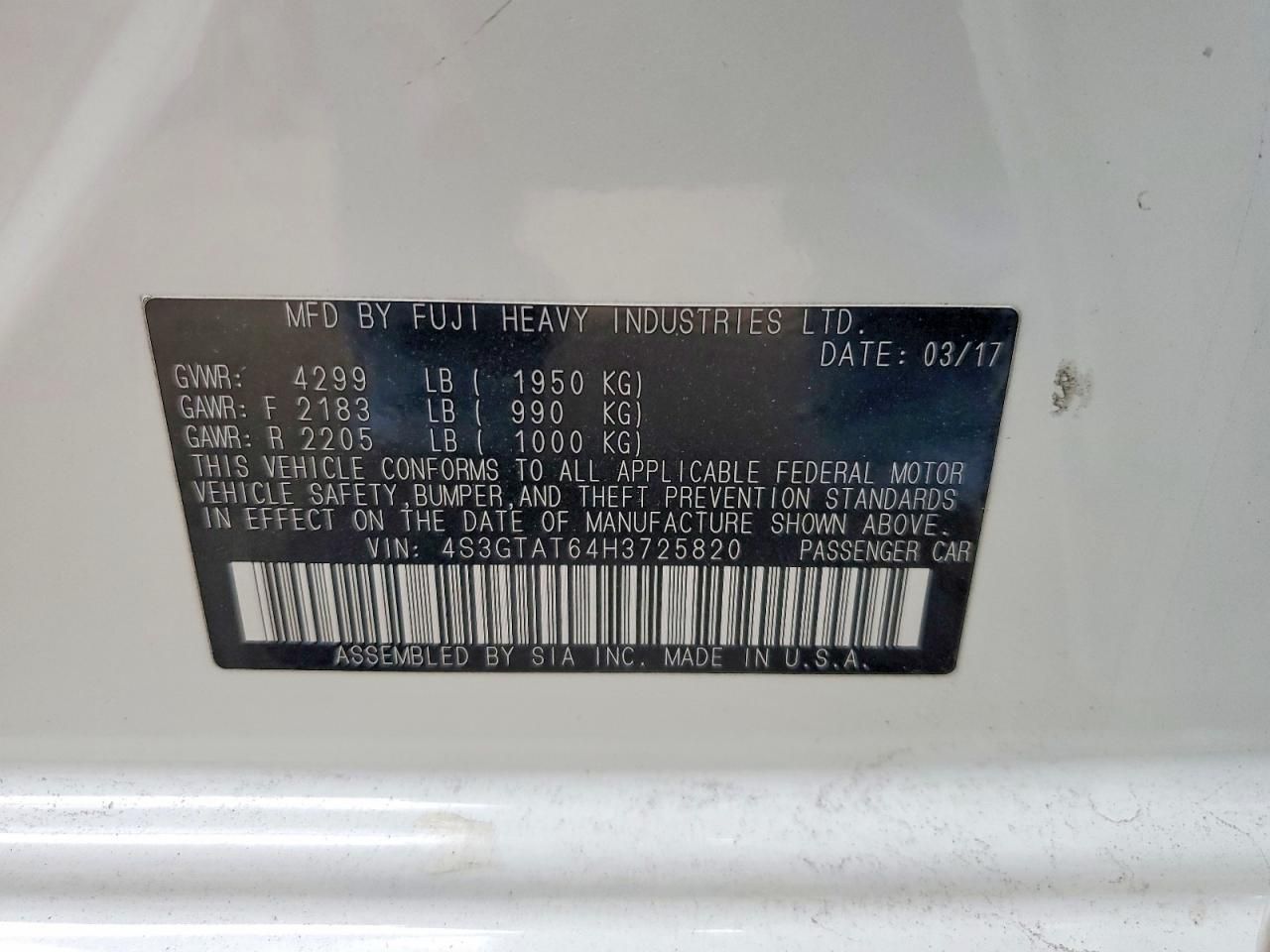 2017 Subaru Impreza Limited