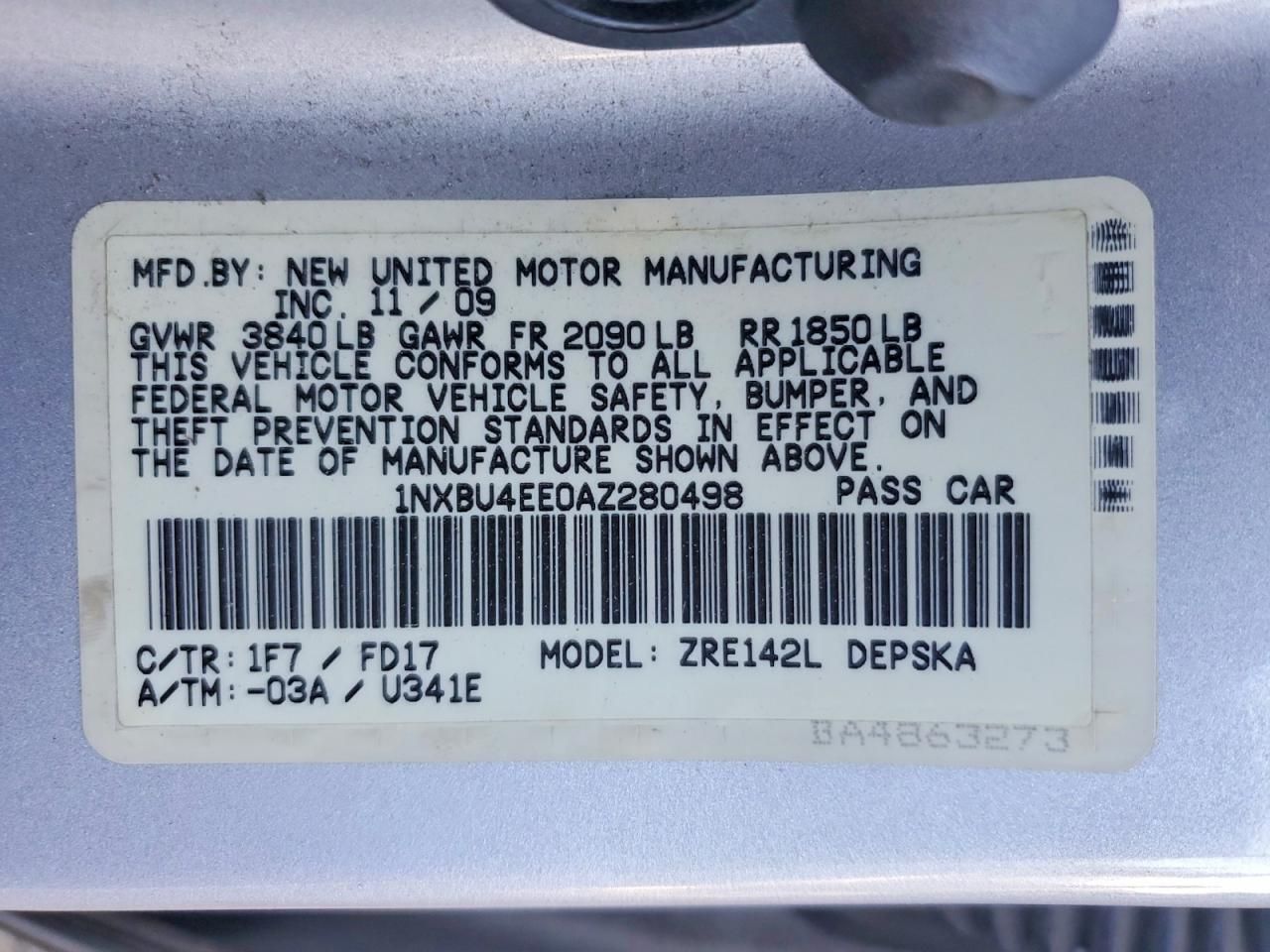 2010 Toyota Corolla Base