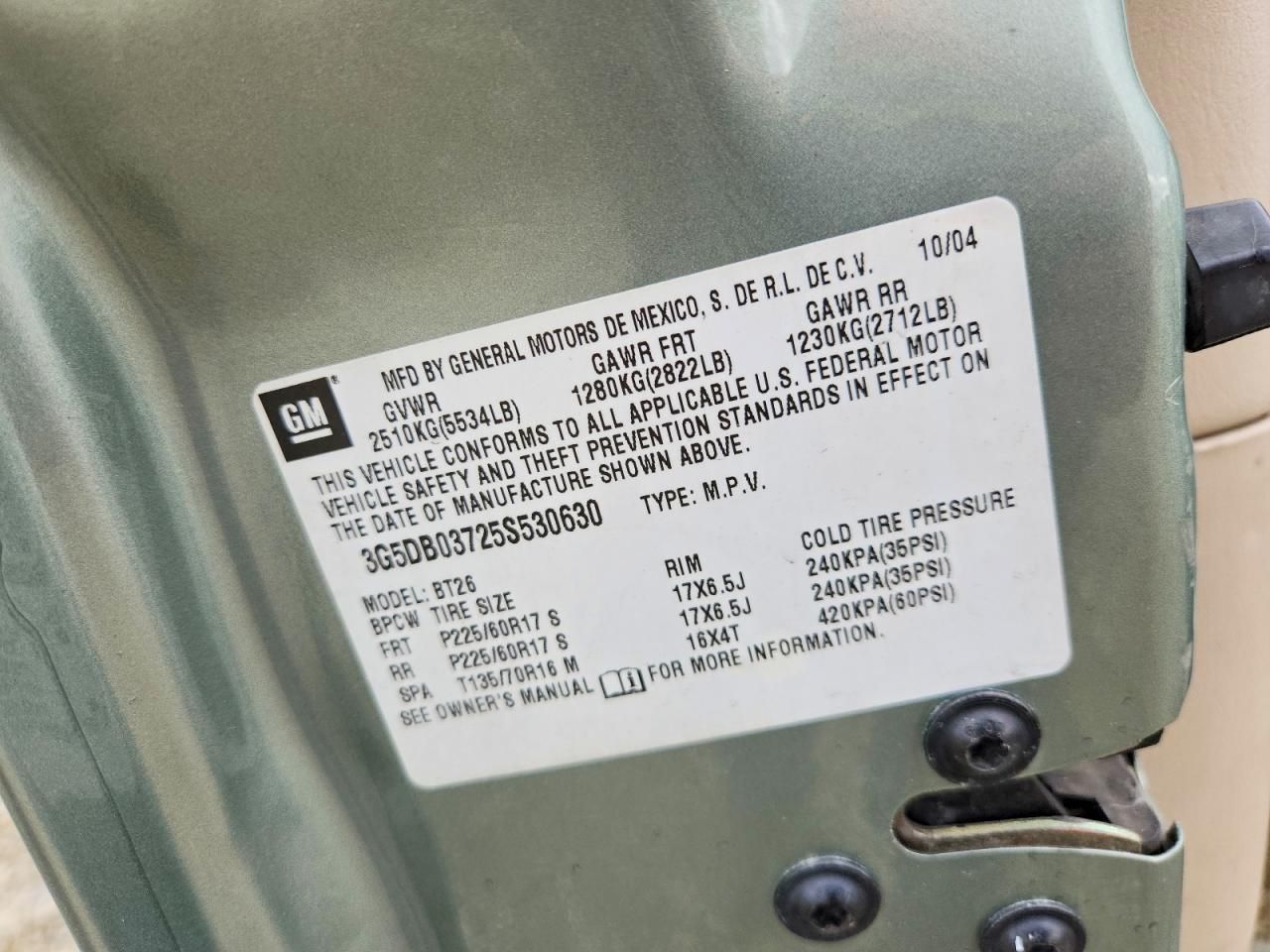 2005 Buick Rendezvous cx