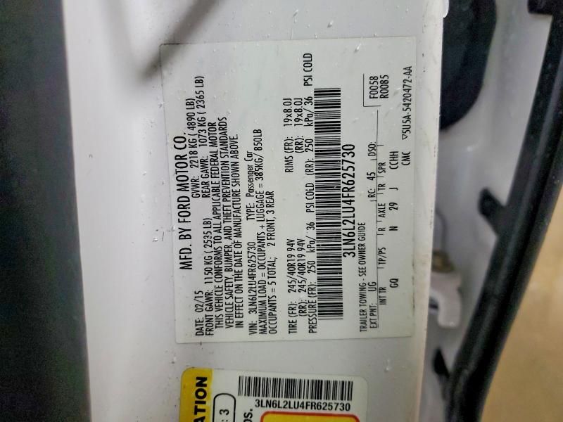 2015 Lincoln Mkz Hybrid