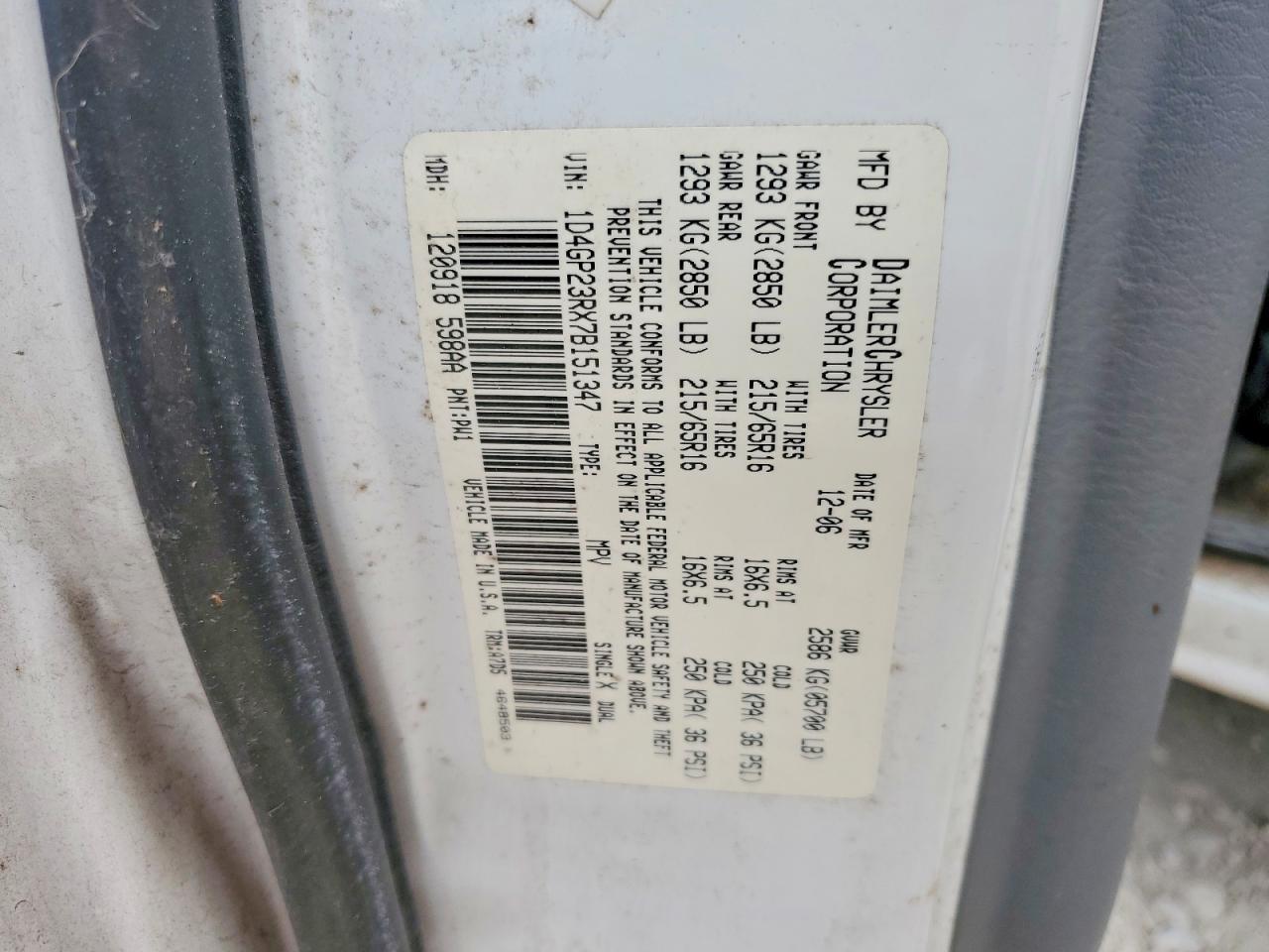 2007 Dodge Grand Caravan C/V