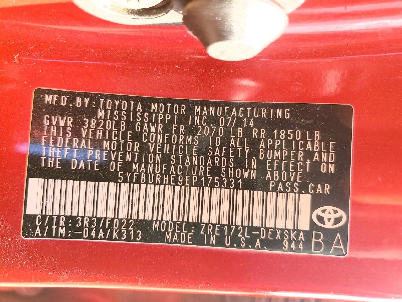 2014 Toyota Corolla l