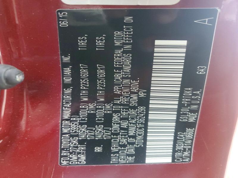 2015 Toyota Sienna xle Premium 8-passenger