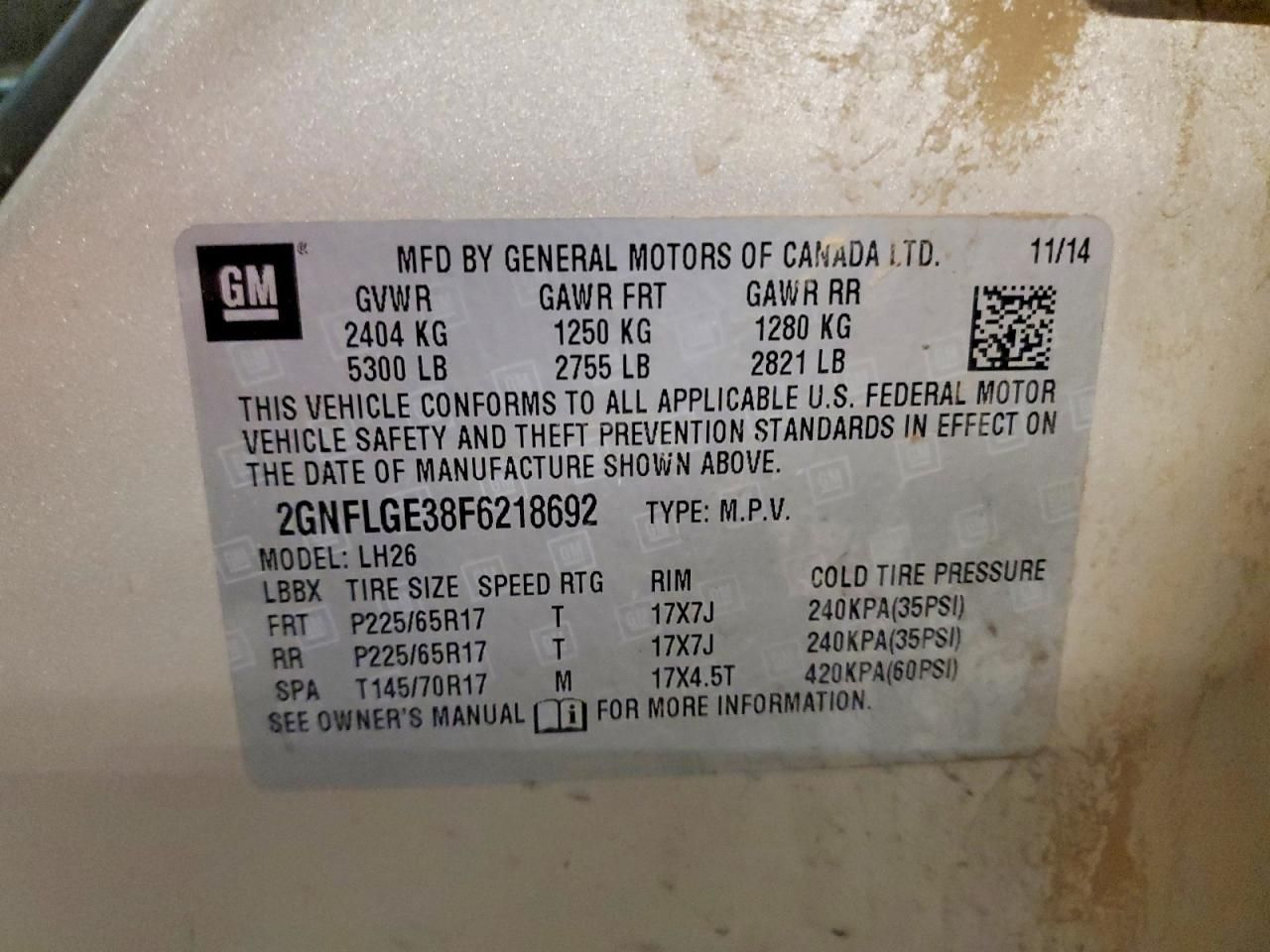 2015 Chevrolet Equinox lt