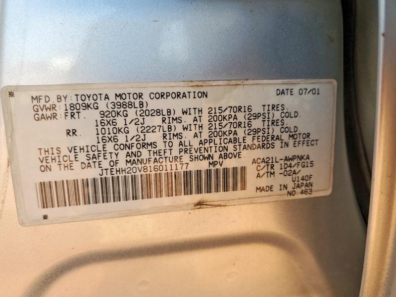 2001 Toyota Rav4 Base