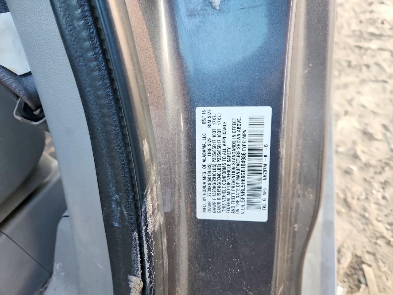 2016 Honda Odyssey exl