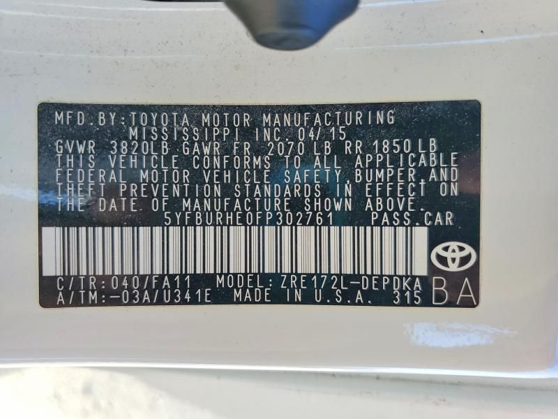 2015 Toyota Corolla l