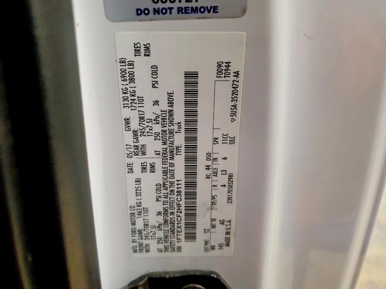 2017 Ford F150 Super Cab