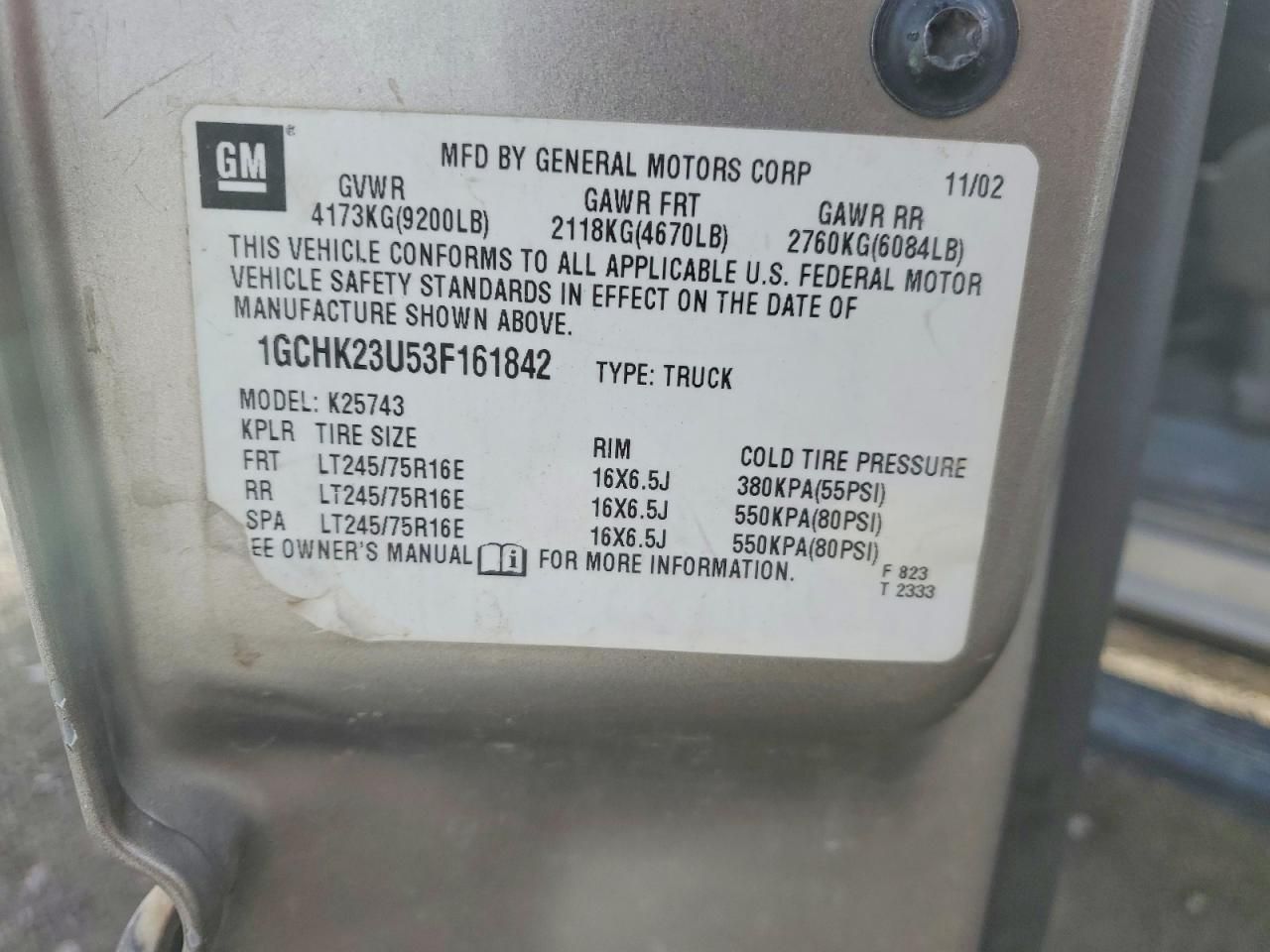 2003 Chevrolet Silverado K2500 Heavy Duty