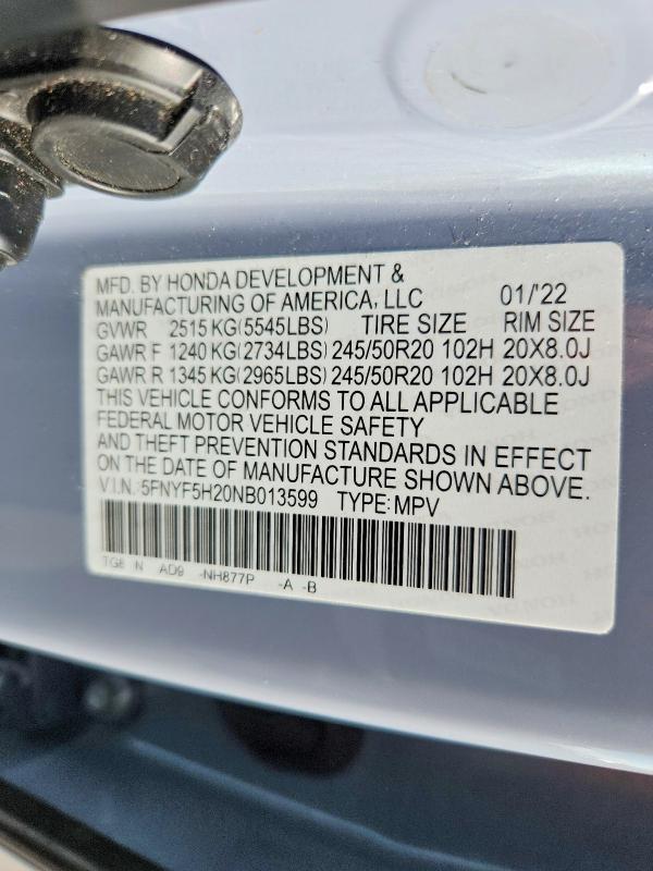 2022 Honda Pilot se