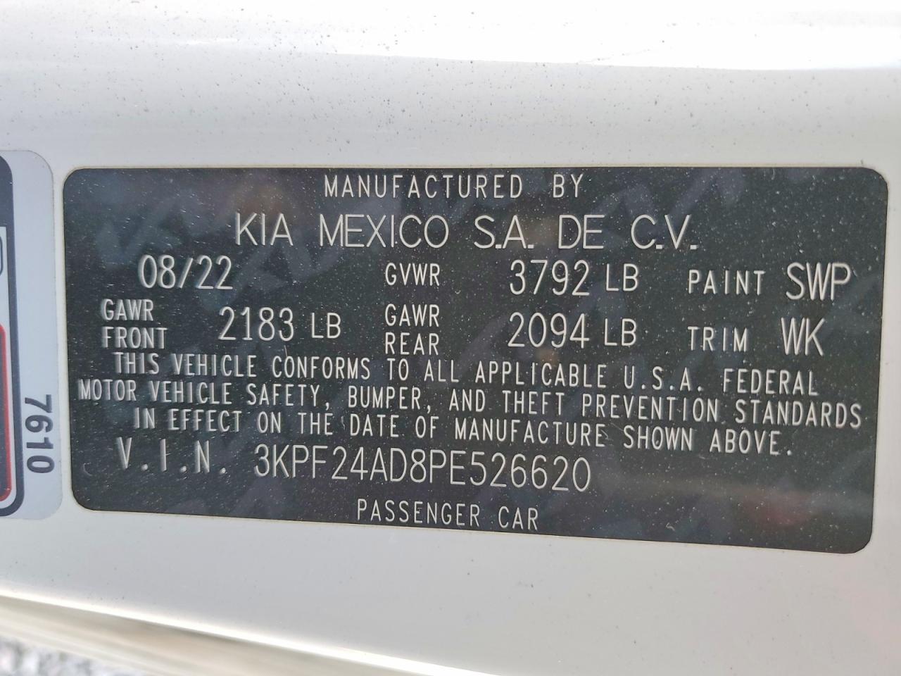 2023 KIA Forte lx
