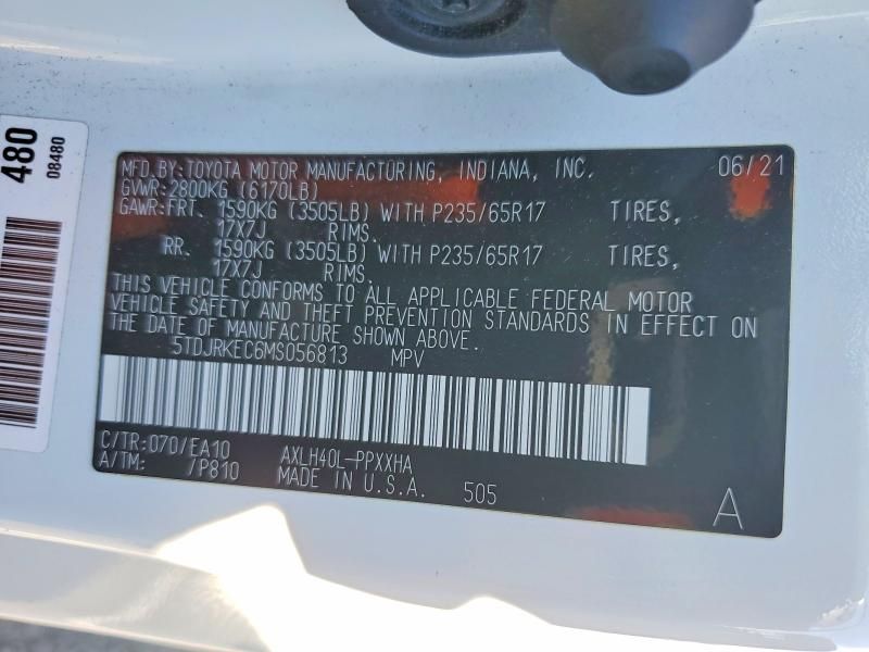 2021 Toyota Sienna xle