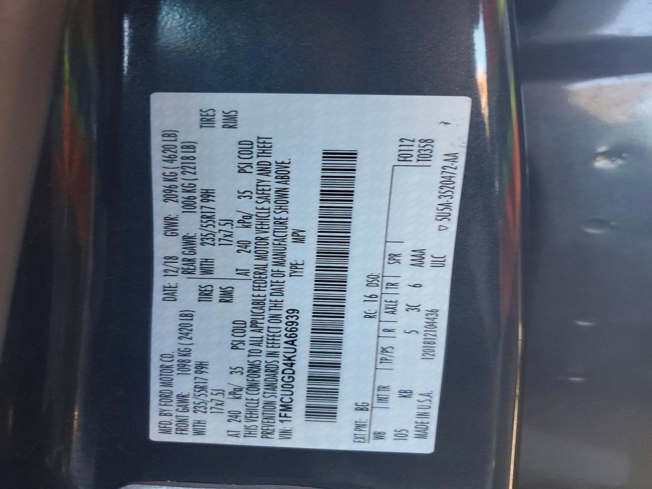 2019 Ford Escape se