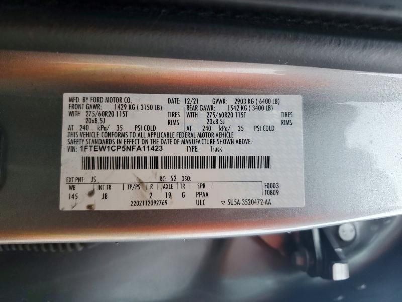 2022 Ford F150 Supercrew