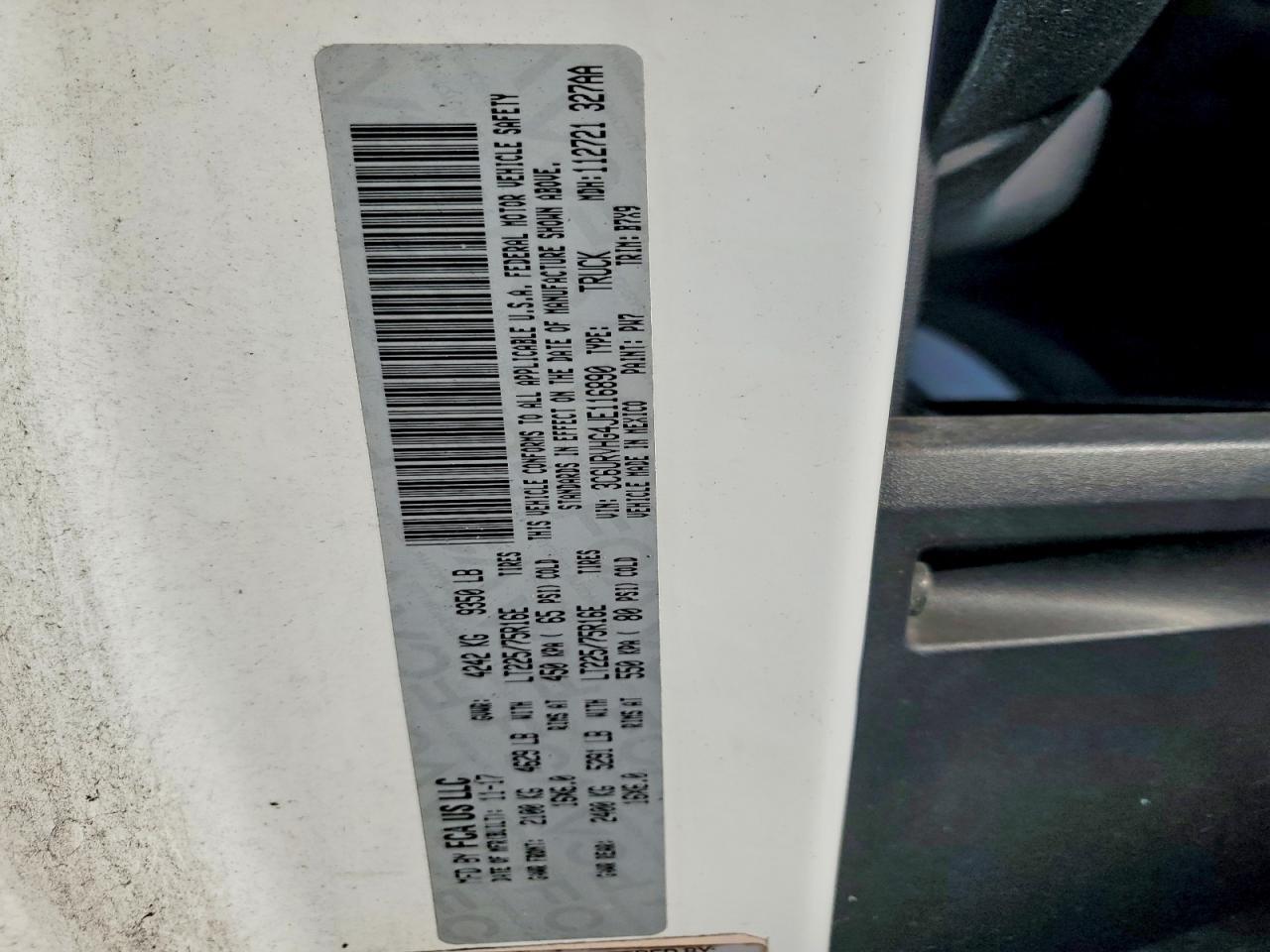 2018 Dodge RAM Promaster 3500 Utility / Service Van