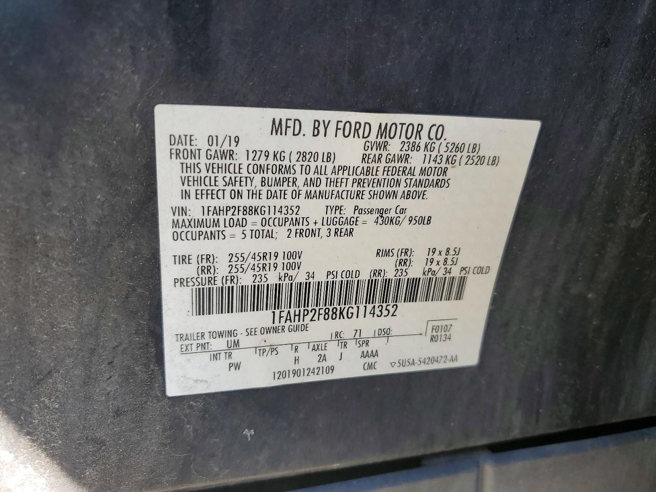 2019 Ford Taurus Limited