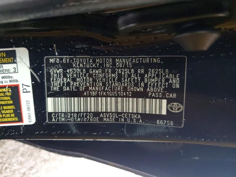 2016 Toyota Camry le