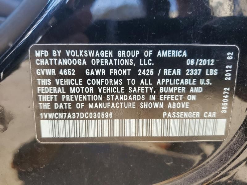 2013 Volkswagen Passat sel