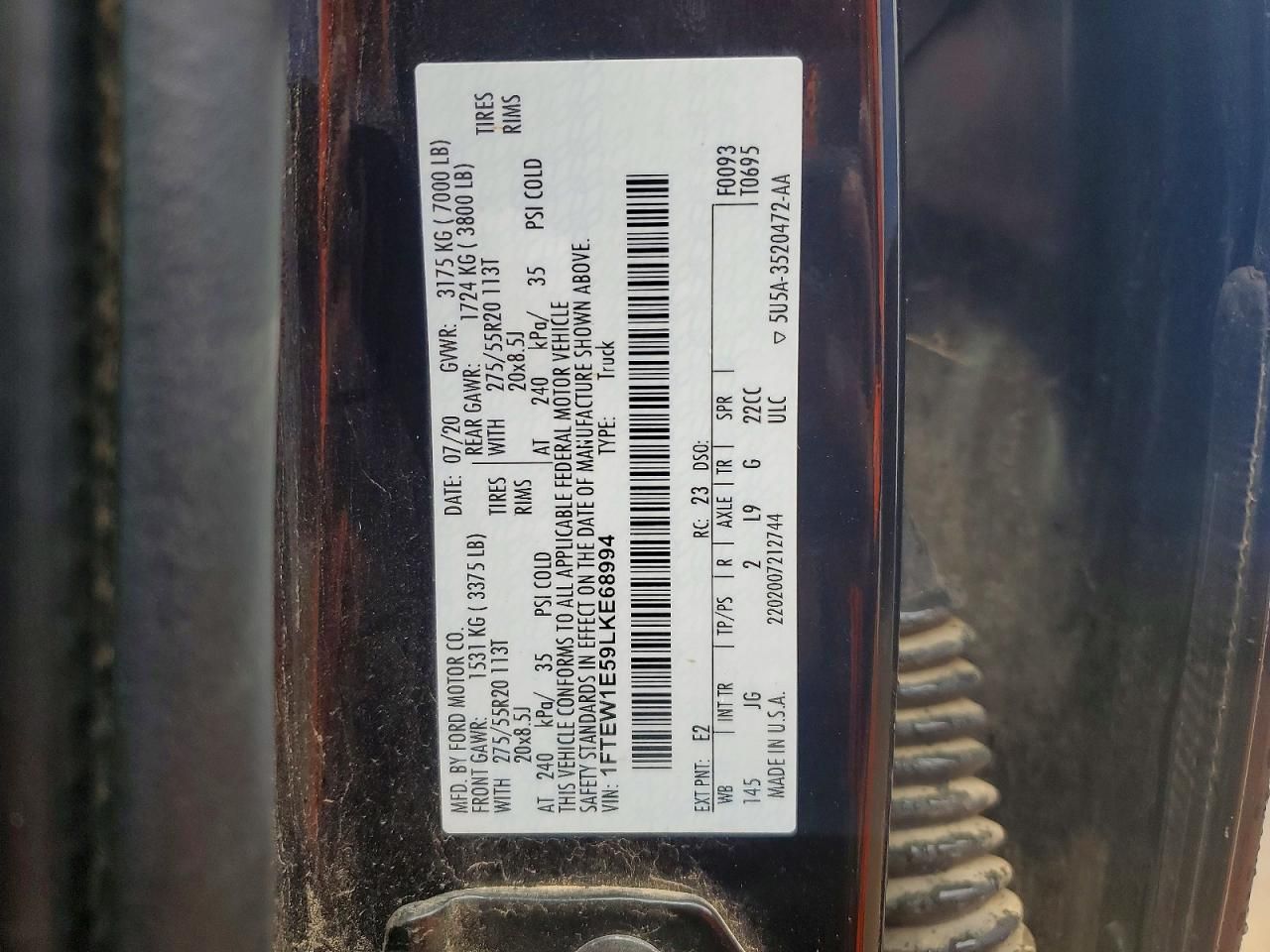 2020 Ford F150 Supercrew