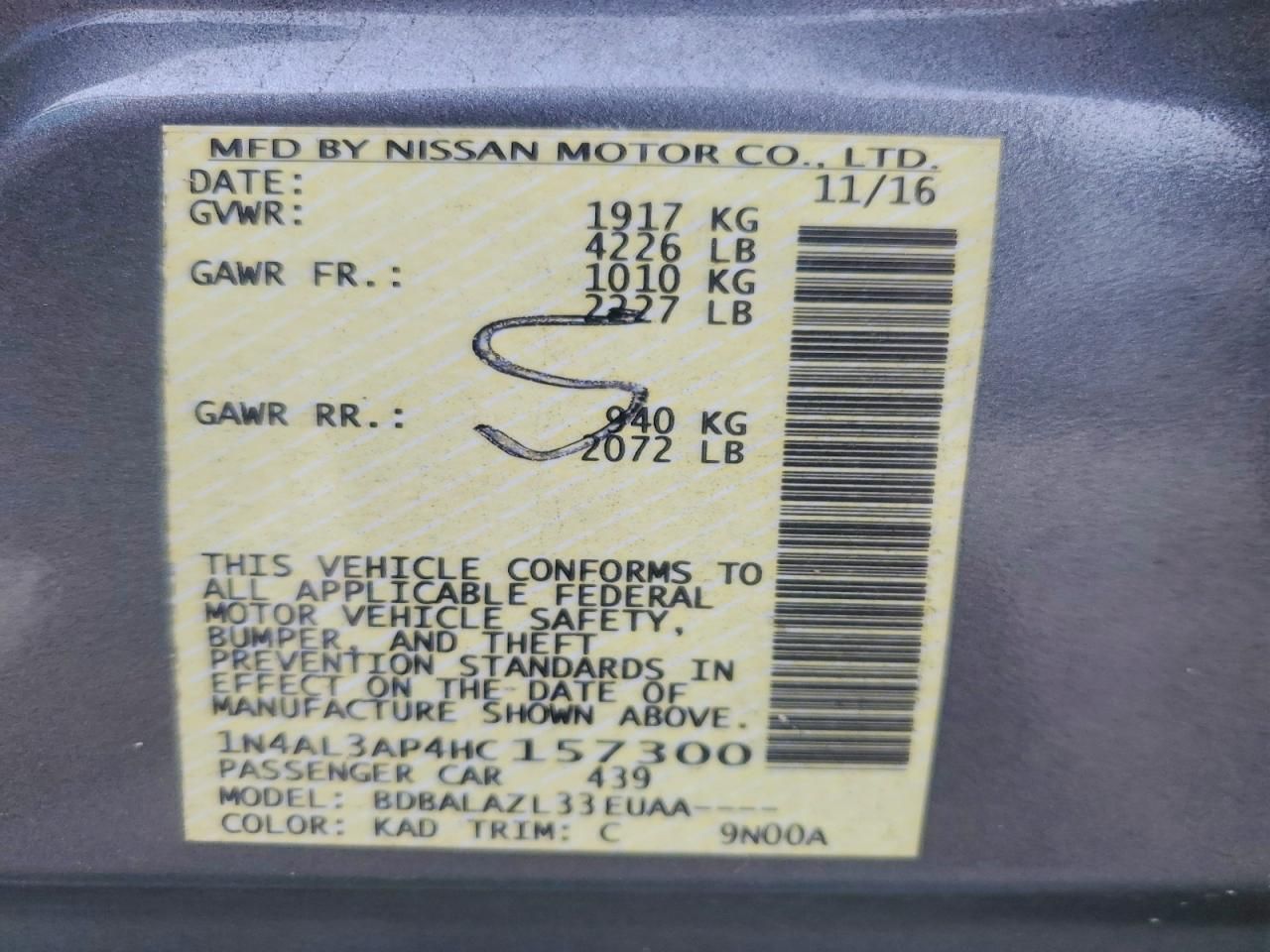 2017 Nissan Altima 2.5