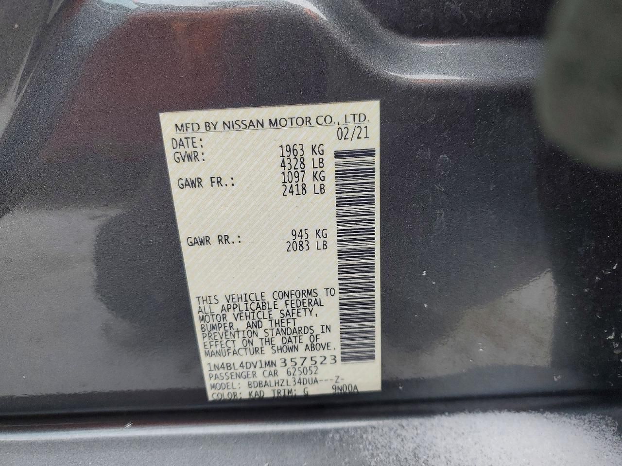 2021 Nissan Altima sv