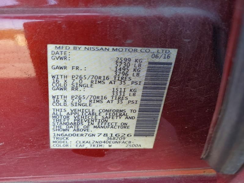 2016 Nissan Frontier s