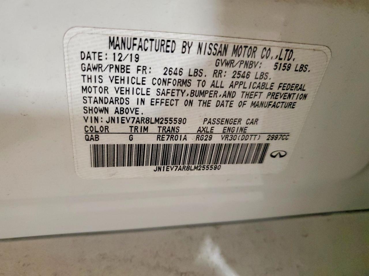 2020 Infiniti Q50 Pure