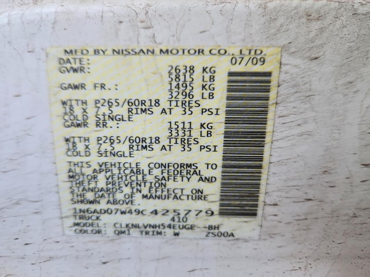 2009 Nissan Frontier Crew cab se