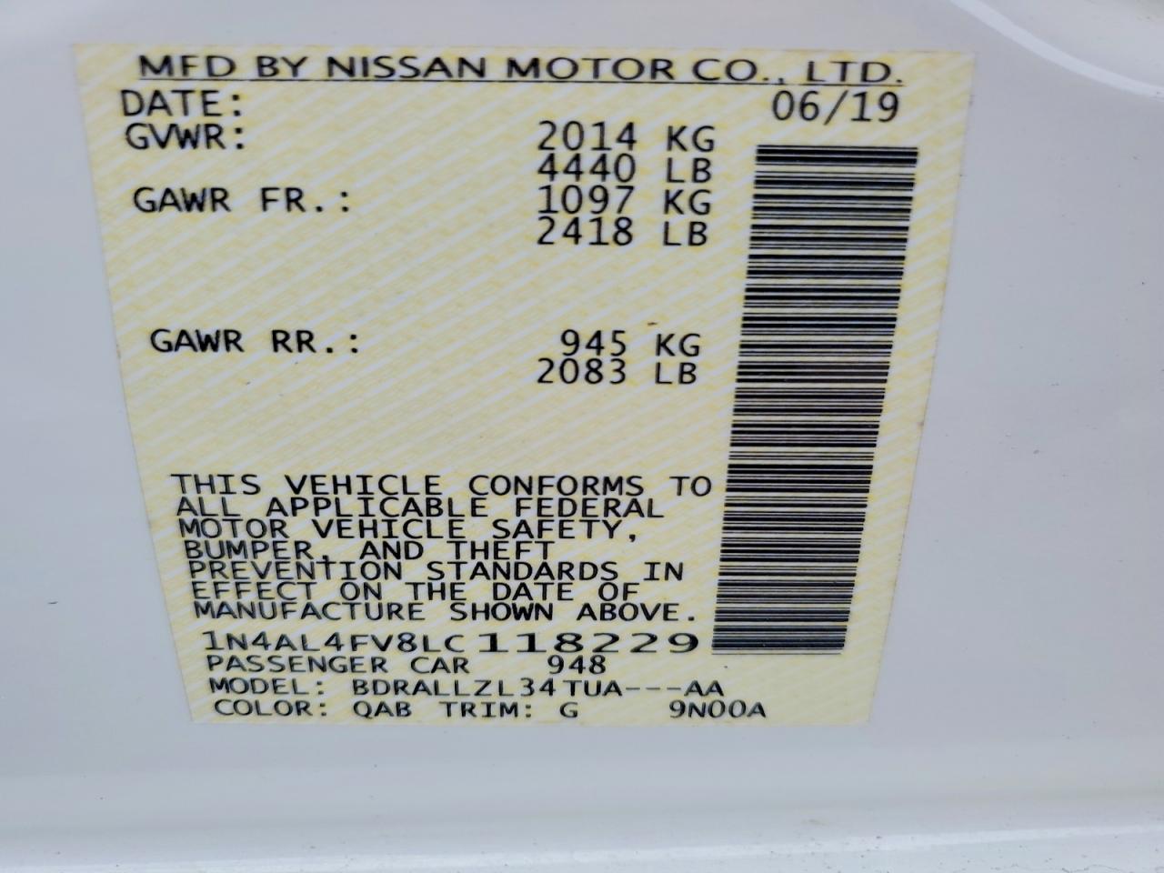 2020 Nissan Altima Platinum