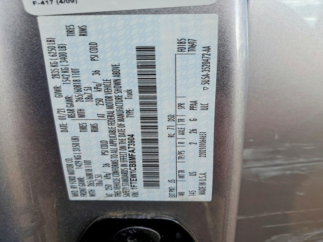 2021 Ford F150 Supercrew