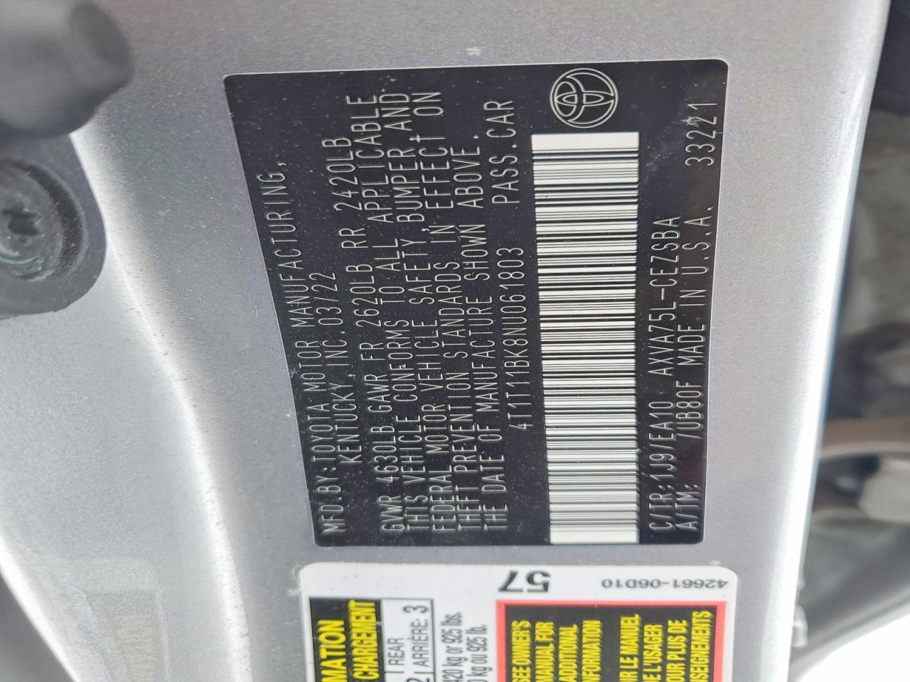 2022 Toyota Camry se